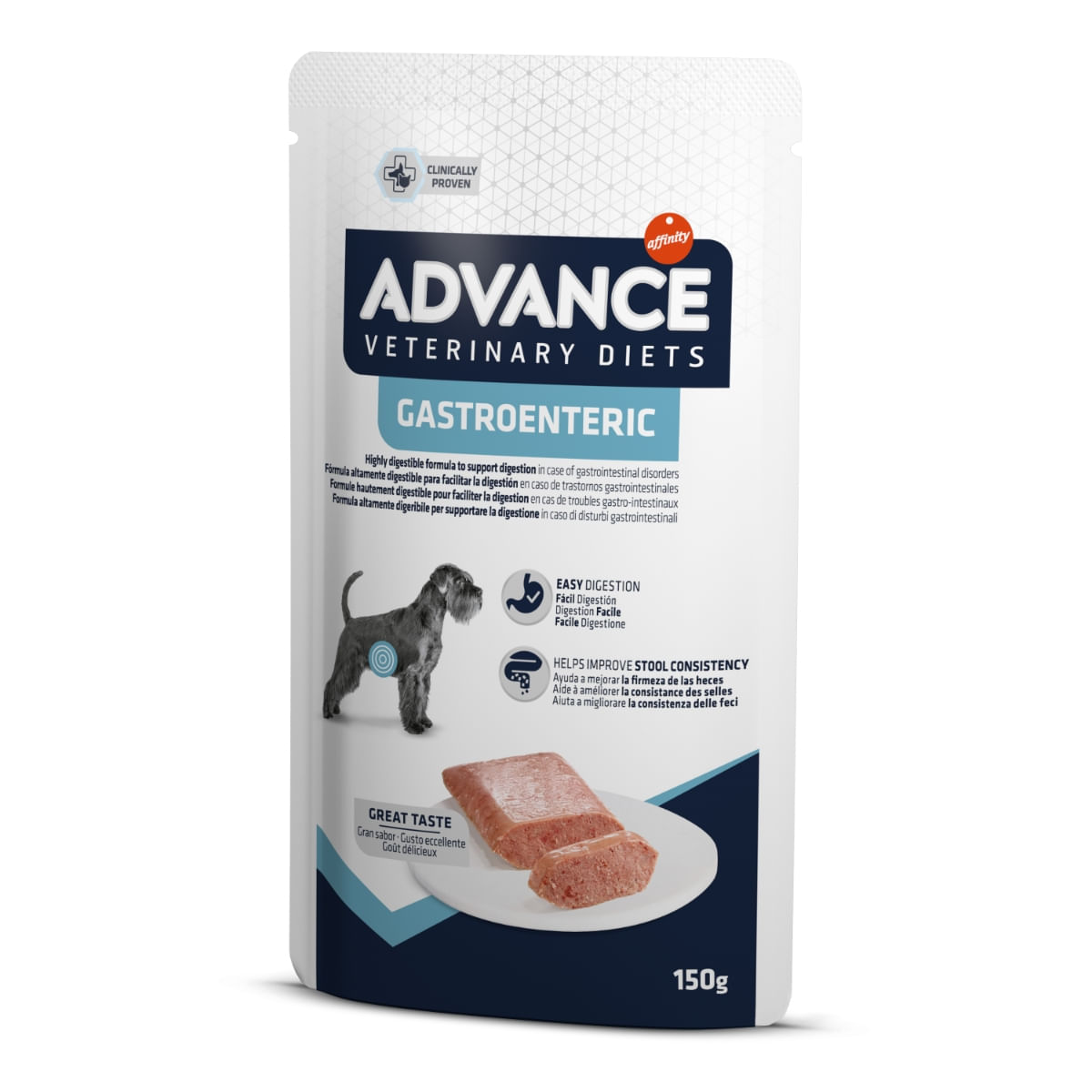 ADVANCE Veterinary Diets Gastroenteric, XS-XL, Pui, dietă veterinară, plic hrană umedă câini, sistem digestiv, (în aspic), bax, 150g x 8buc - 1 | YEO