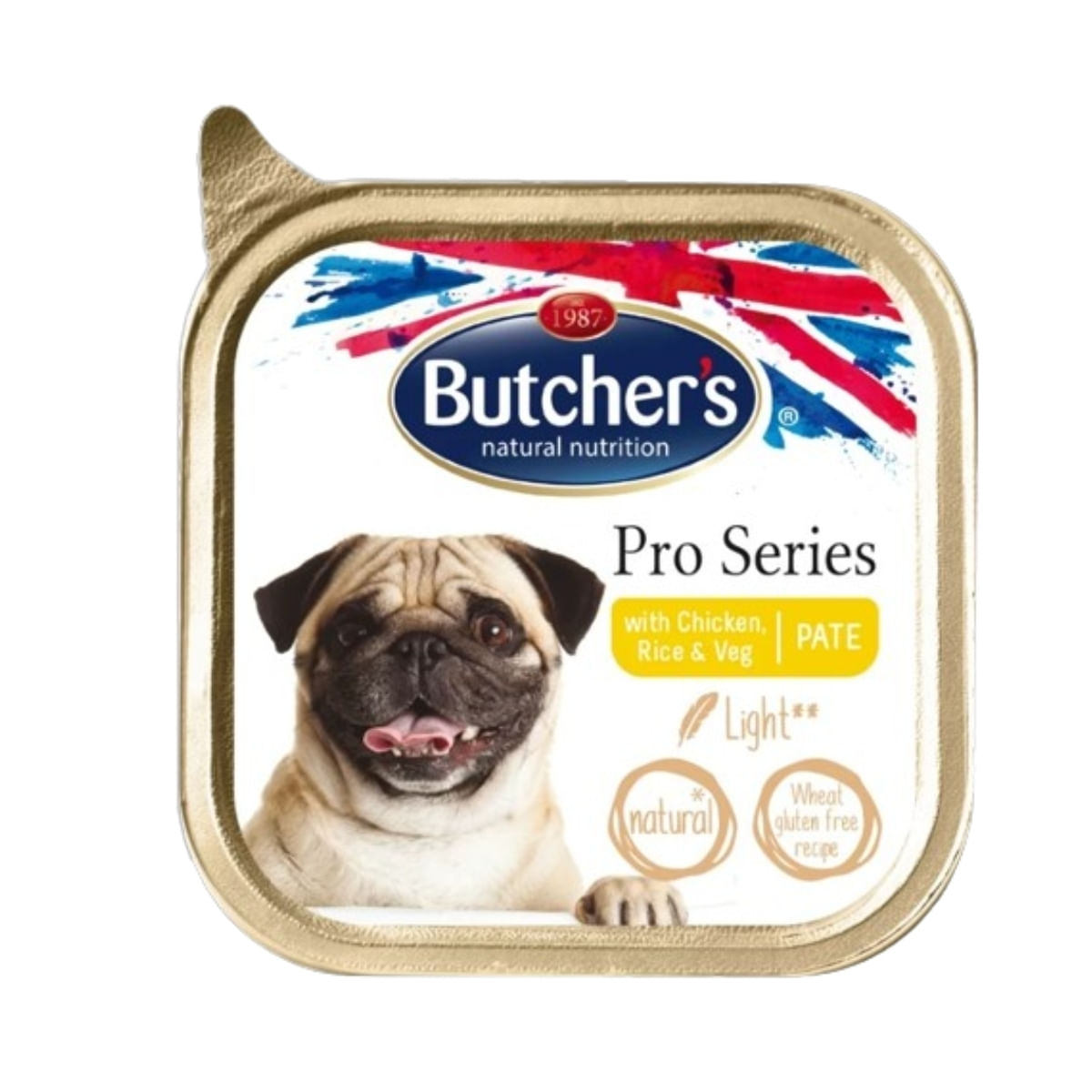 BUTCHER\'S Pro Series Light, XS-S, Pui, tăviță hrană umedă câini, obezitate, (pate), 150g