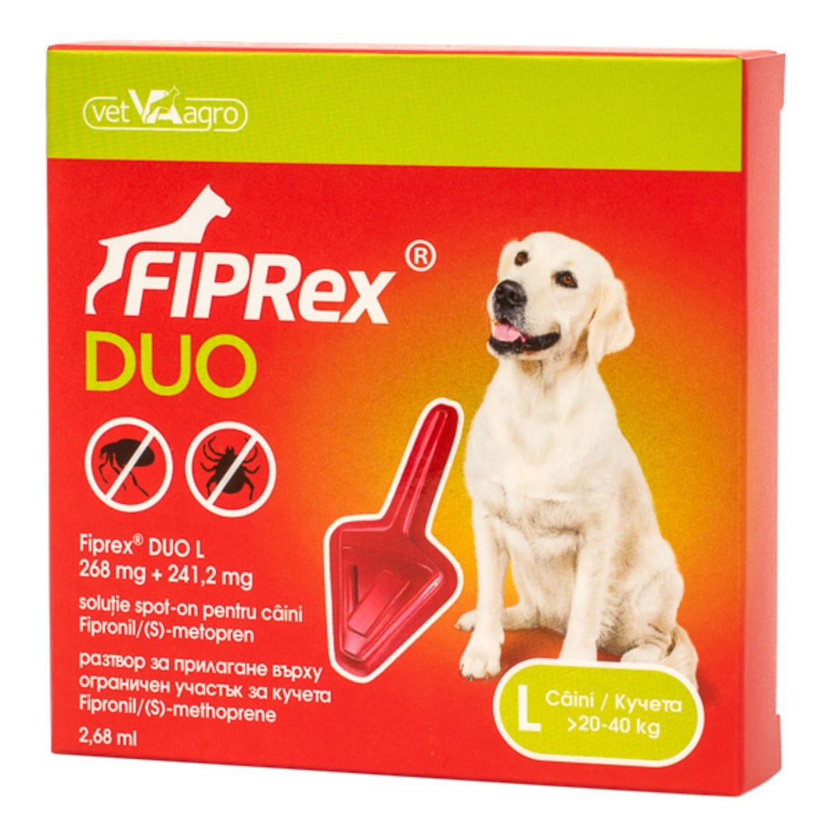 FIPREX Duo, deparazitare externă câini, pipetă repelentă, L(20 - 40kg), 1buc - 1 | YEO