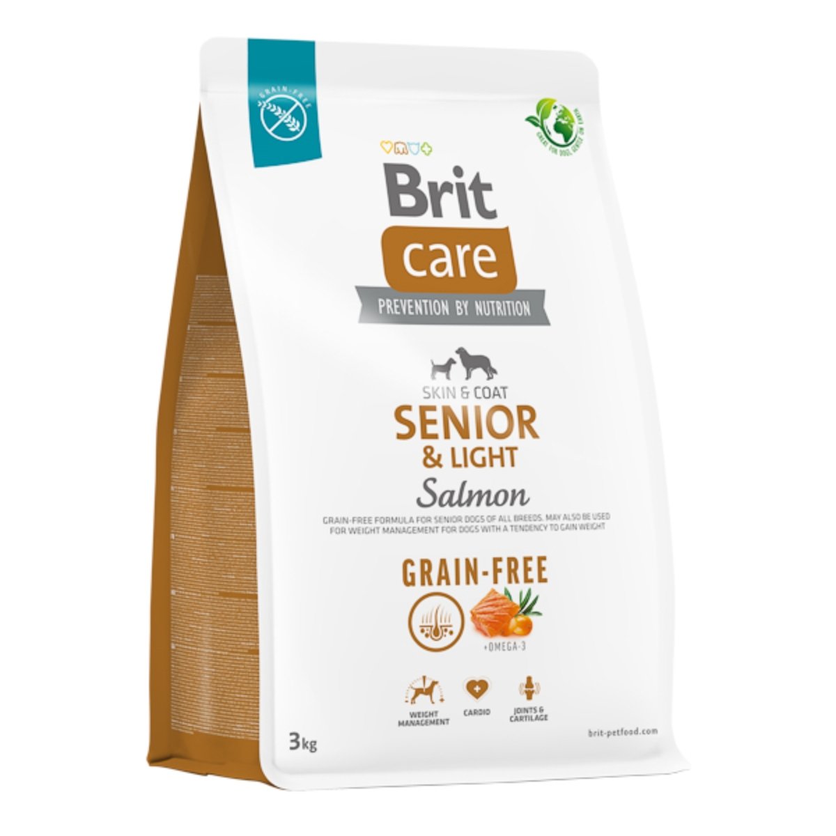 BRIT Care Senior & Light, XS-XL, Somon, hrană uscată fără cereale câini senior, obezitate, 3kg - 1 | YEO