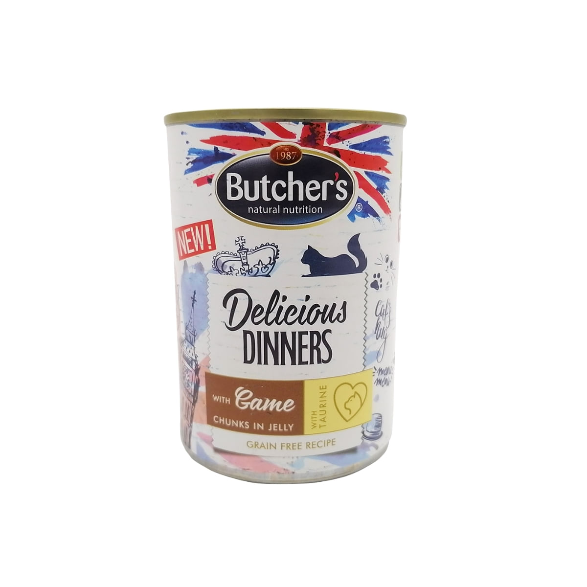 BUTCHER\'S Delicious Dinners, Vânat, conservă hrană umedă fără cereale pisici, (în aspic), 400g