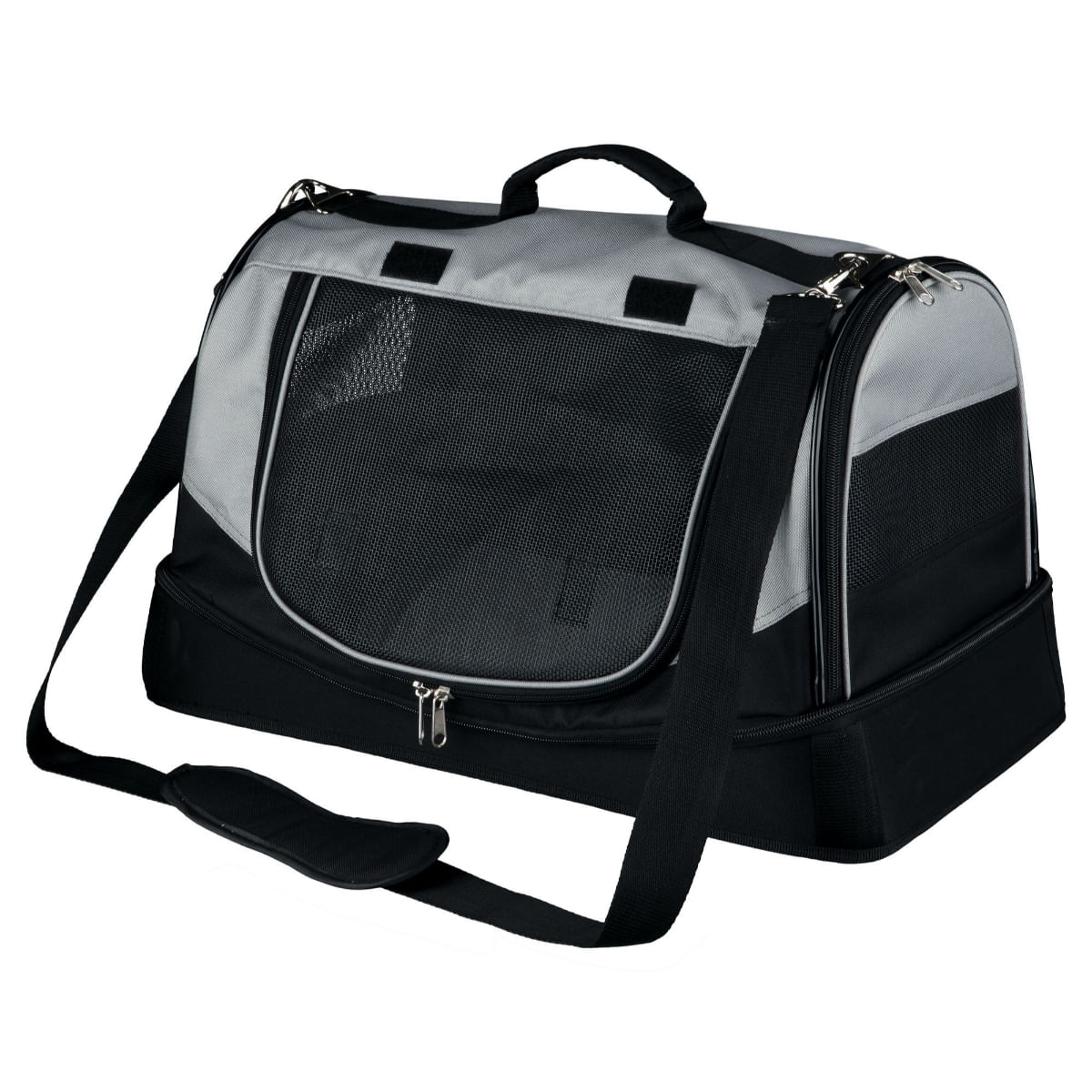 TRIXIE Holly, geantă transport câini și pisici, XS-M(max. 15kg), poliester, deschidere frontală&amp;laterală, cu buzunare, negru și gri, 30 x 30 x 50 cm