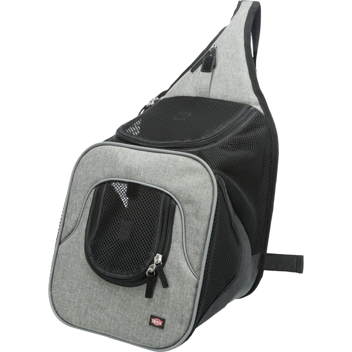 TRIXIE Savina, rucsac transport câini și pisici, XS-S(max. 10kg), poliester, deschidere frontală&amp;superioară, negru și gri, 30 x 26 x 33 cm