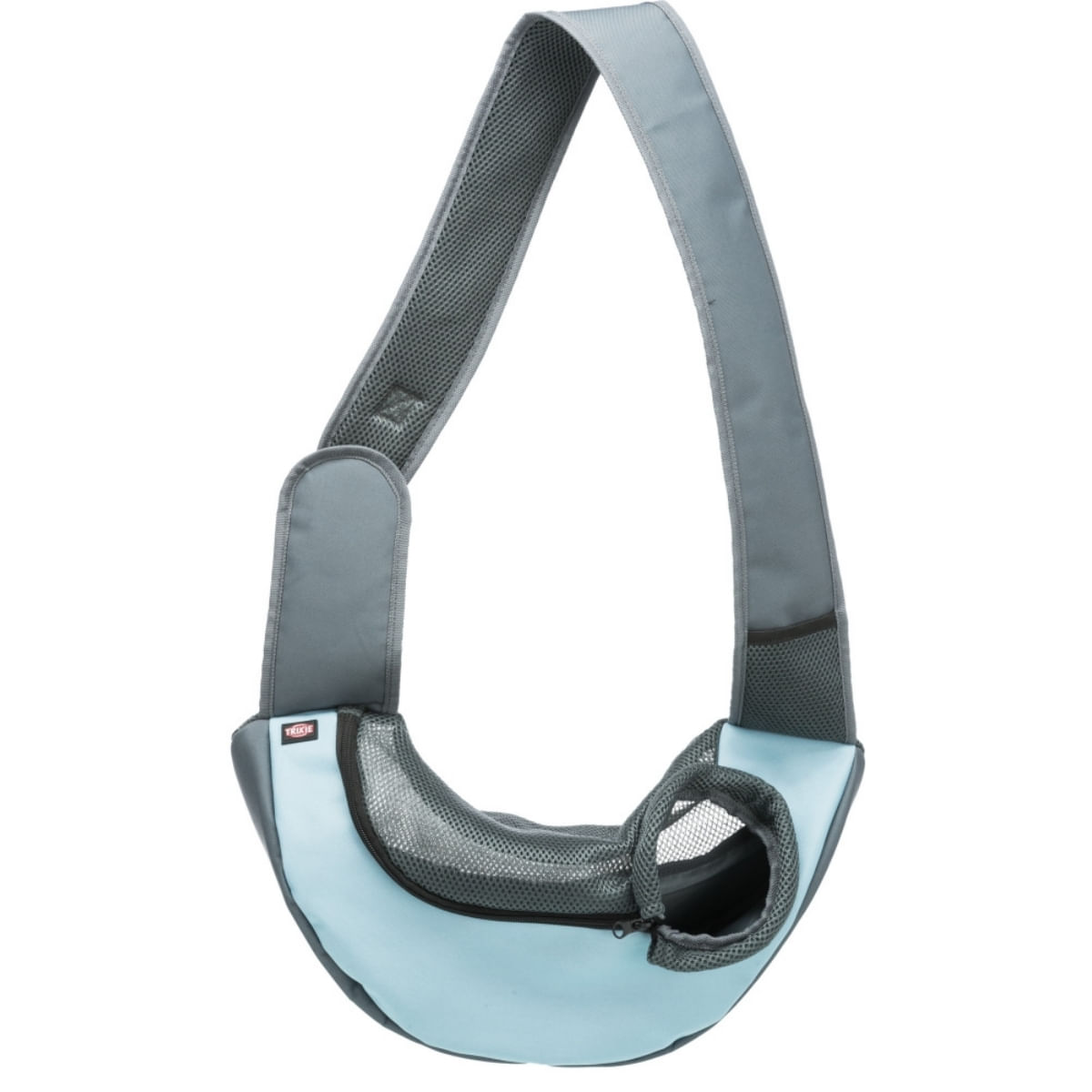 TRIXIE Sling, geantă transport câini și pisici, XS(max. 5kg), poliester, deschidere superioară, argintiu și albastru, 50 x 25 x 18 cm