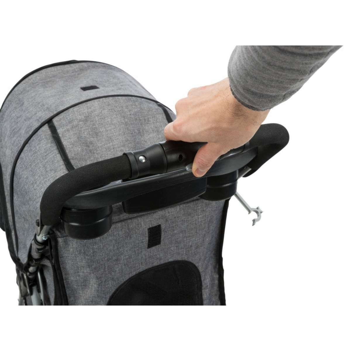 TRIXIE Bugggy, stroller câini și pisici, XS-M(max. 15kg), poliester, deschidere frontală, cu rotile, cu buzunare, verde și gri, 47 x 100 x 80 cm