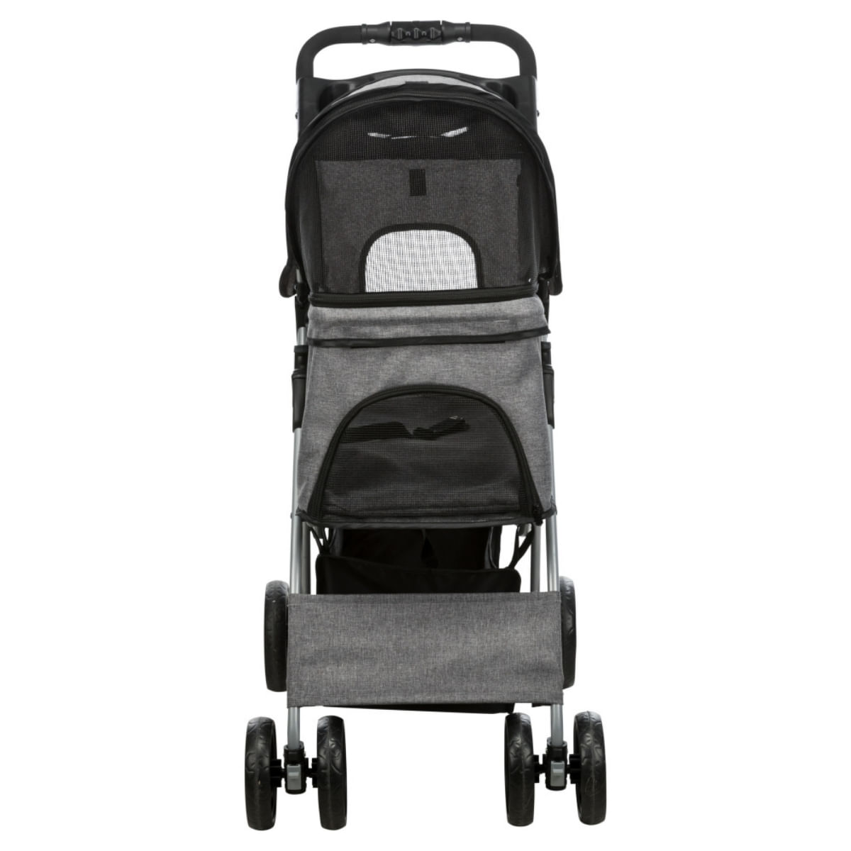 TRIXIE Bugggy, stroller câini și pisici, XS-M(max. 15kg), poliester, deschidere frontală, cu rotile, cu buzunare, verde și gri, 47 x 100 x 80 cm