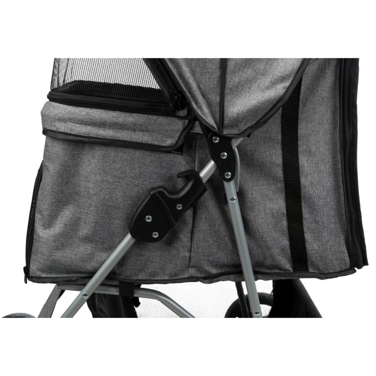 TRIXIE Bugggy, stroller câini și pisici, XS-M(max. 15kg), poliester, deschidere frontală, cu rotile, cu buzunare, verde și gri, 47 x 100 x 80 cm