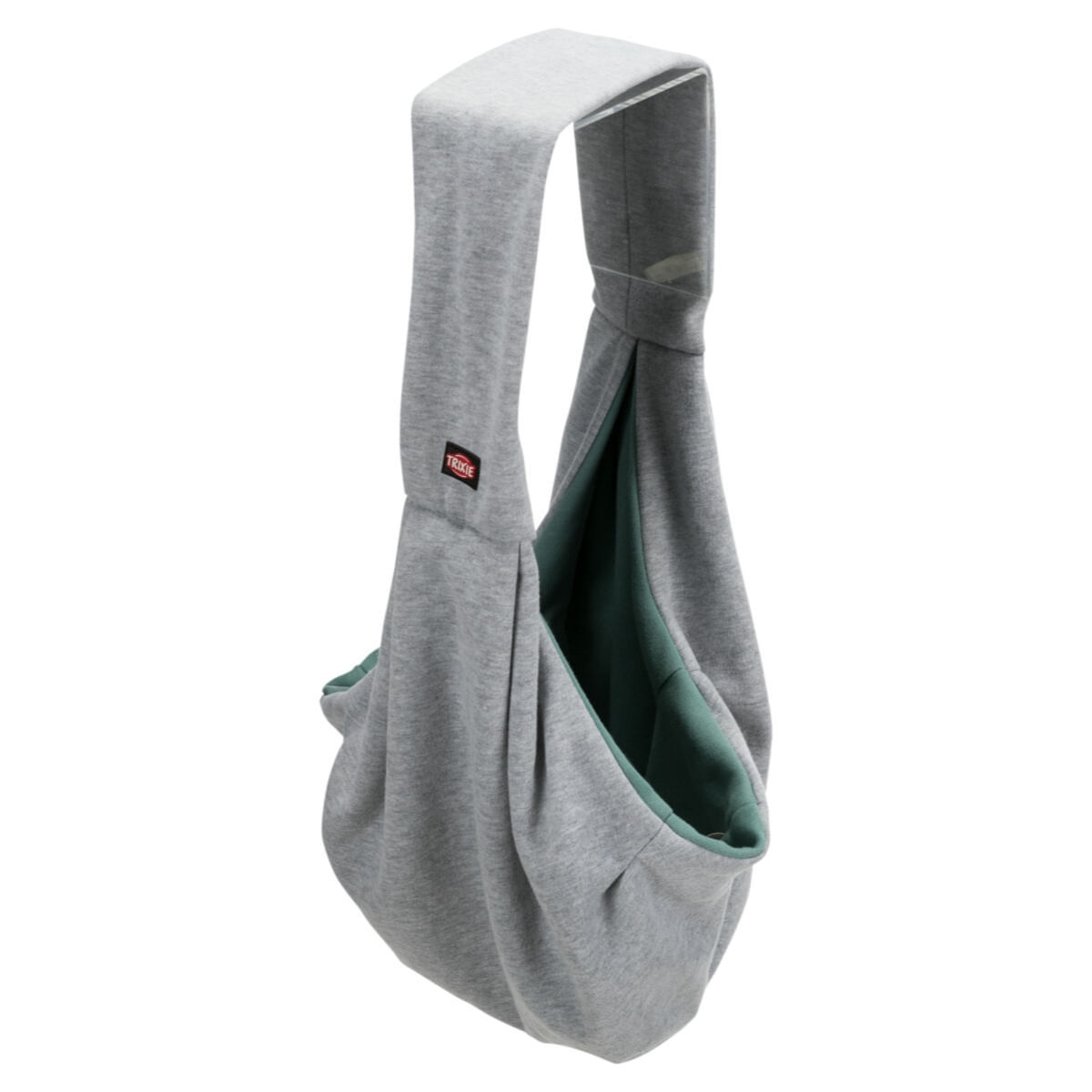TRIXIE Junior, geantă transport câini, XS(max. 5kg), textil, deschidere superioară, gri și verde, 22 x 20 x 60 cm