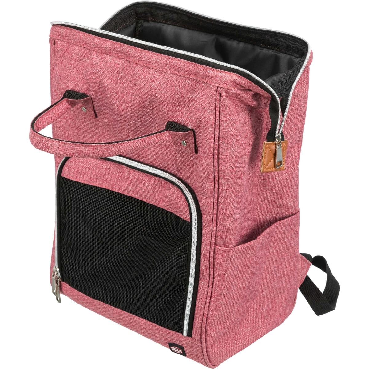 TRIXIE Ava, rucsac transport câini și pisici, XS-S(max. 10kg), poliester, deschidere laterală&amp;superioară, cu buzunare, roșu, 32 x 42 x 23 cm