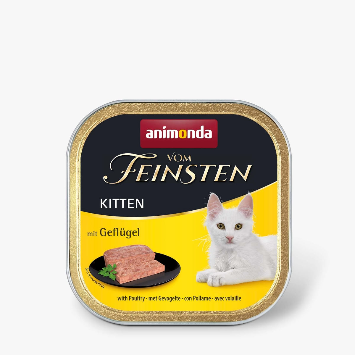 VOM FEINSTEN, Pui, tăviță hrană umedă fără cereale pisici junior, apetit capricios, (pate), 100g - 1 | YEO