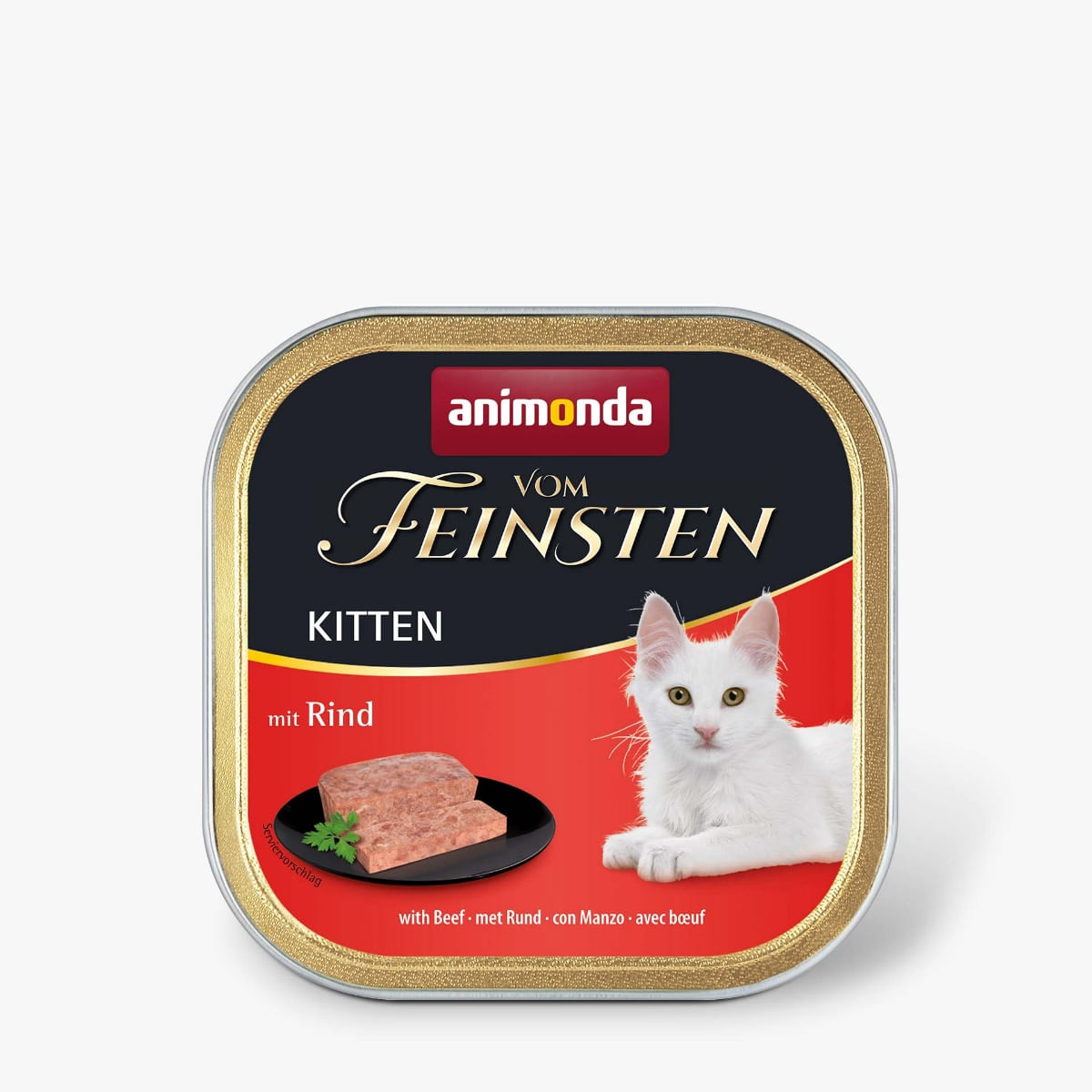 VOM FEINSTEN, Vită, tăviță hrană umedă fără cereale pisici junior, apetit capricios, (pate), 100g