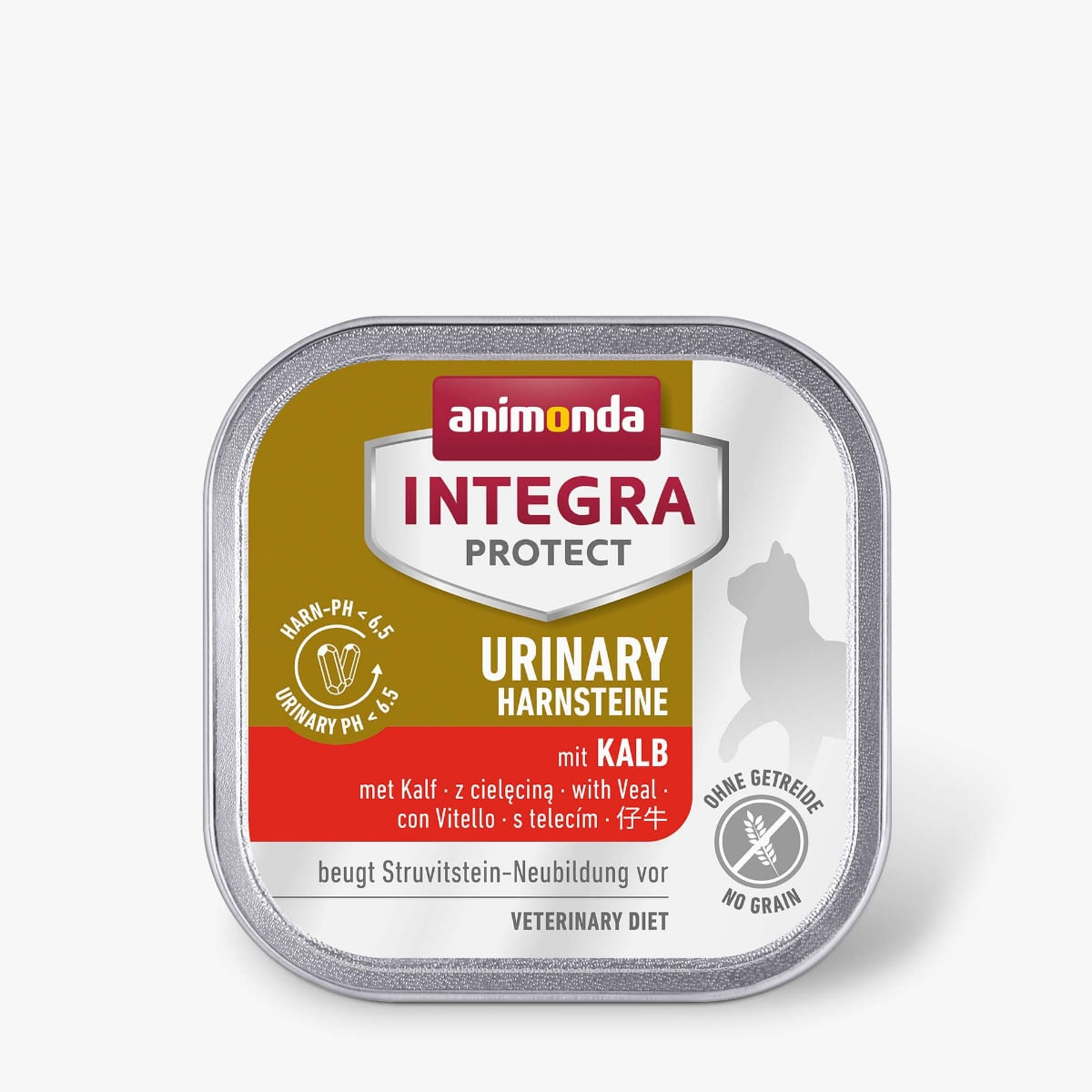 INTEGRA PROTECT Urinary Struvite, Vițel, dietă veterinară, tăviță hrană umedă fără cereale pisici, sistem urinar, (în aspic), 100g - 1 | YEO