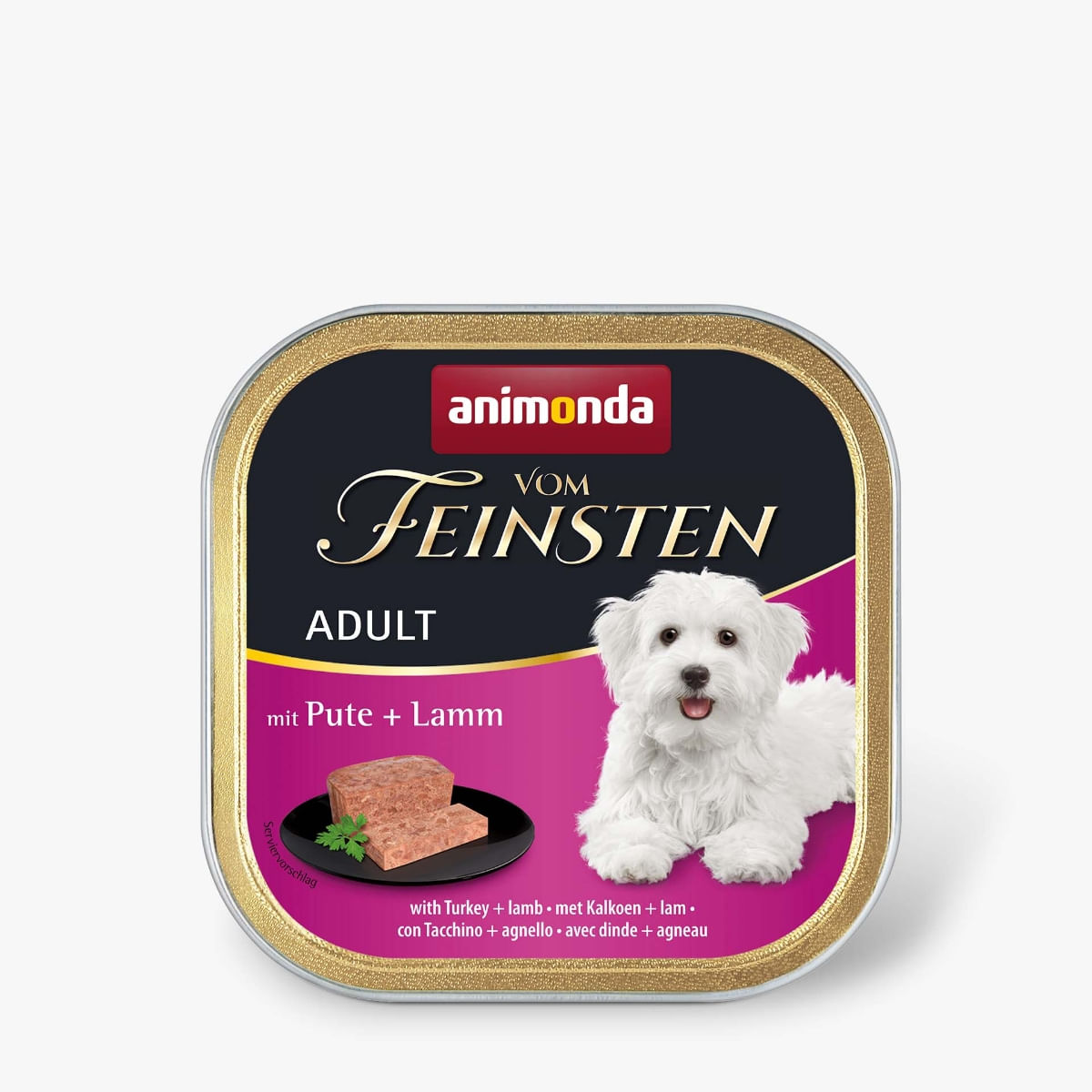 VOM FEINSTEN, XS-M, Curcan și Miel, tăviță hrană umedă fără cereale câini senior, apetit capricios, (pate), 150g - 1 | YEO