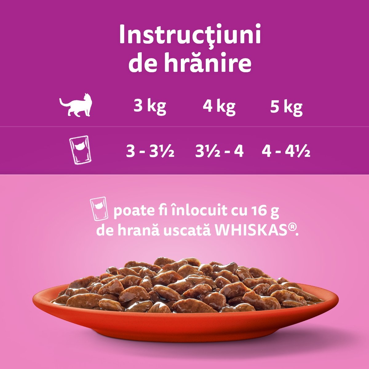 WHISKAS Selectii Clasice, Vită și Pui, plic hrană umedă pisici, (în aspic), multipack, 85g x 4 - 3 | YEO