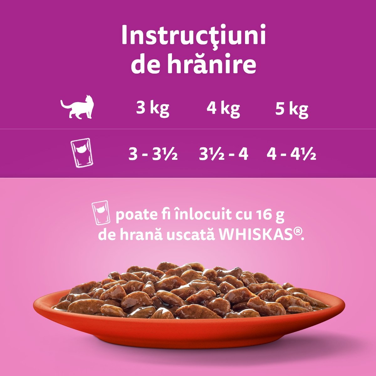 WHISKAS Selectii Clasice, Vită și Pui, plic hrană umedă pisici, (în aspic), multipack, 85g x 4 - 2 | YEO