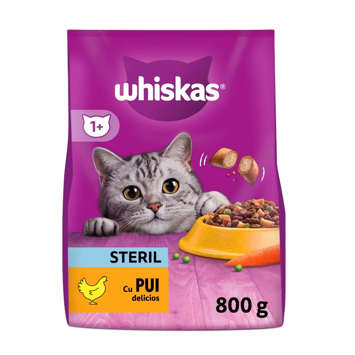 WHISKAS Adult Sterile, Pui, hrană uscată pisici, 800g - 1 | YEO