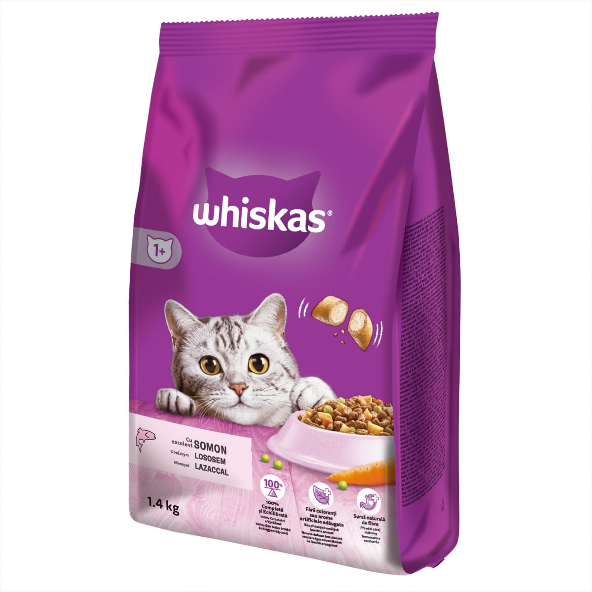 WHISKAS Adult, Somon, hrană uscată pisici, 1.4kg - 2 | YEO