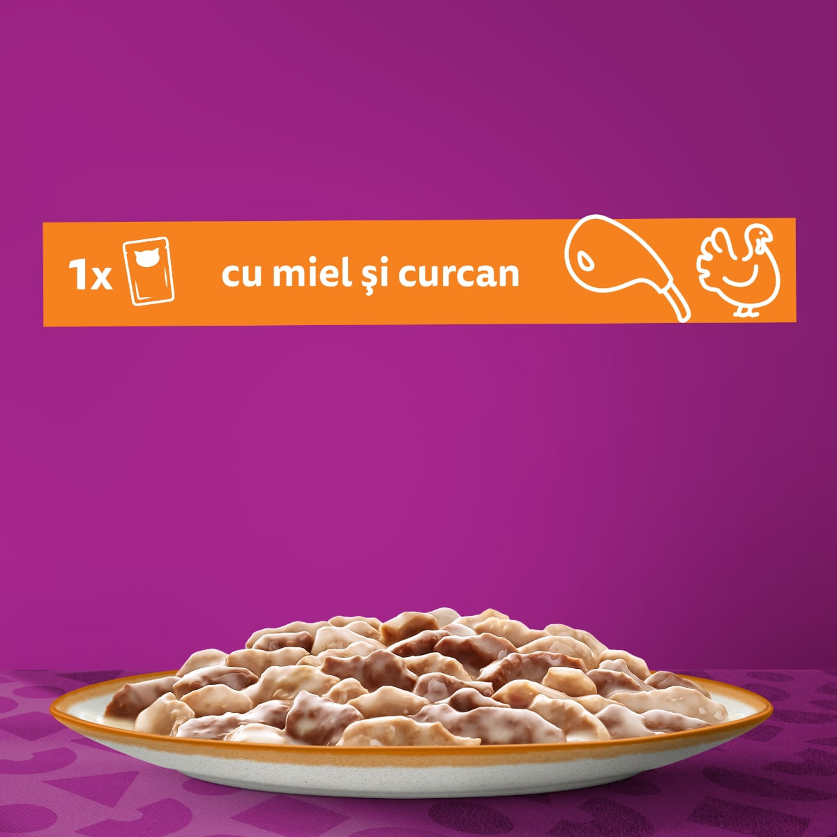 WHISKAS Tasty Mix Creamy Creations, Miel și Curcan, plic hrană umedă pisici, (în sos), 85g - 2 | YEO