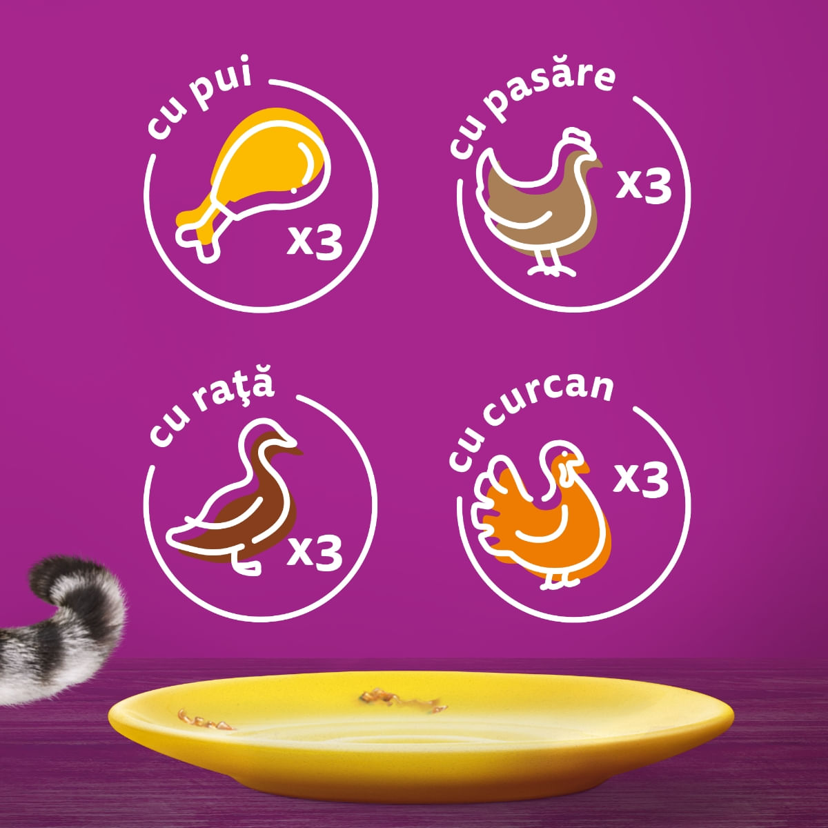 WHISKAS Selectii, Pasăre, hrană umedă pisici, (în aspic), multipack WHISKAS Selectii, Pasăre, plic hrană umedă pisici, (în aspic), multipack, 85g x 12