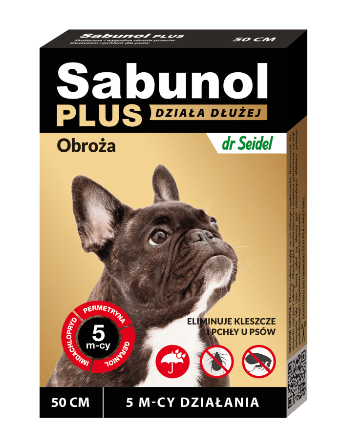 SABUNOL PLUS, deparazitare externă câini, zgardă, M(10 - 25kg), 50 cm, maro, 1buc - 1 | YEO