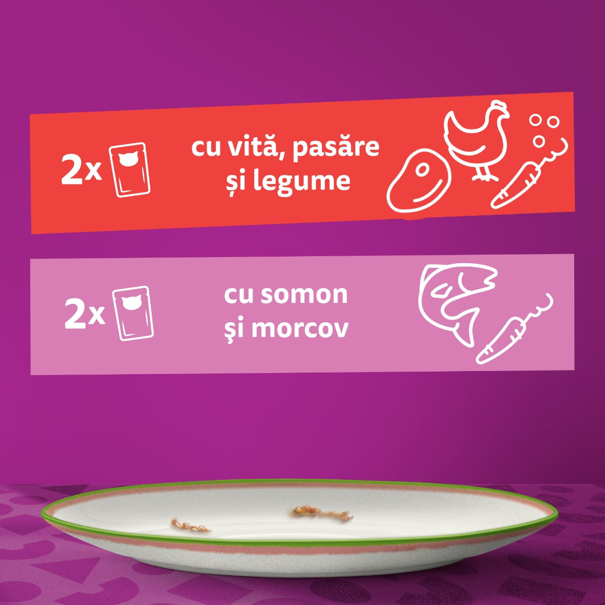 WHISKAS Tasty Mix Chef's Choice, Somon, Vită și Pasăre, plic hrană umedă pisici, (în sos), multipack, 85g x 4 WHISKAS Tasty Mix Chef's Choice, Somon, Vită și Pasăre, plic hrană umedă pisici, (în sos), bax, 85g x 12buc