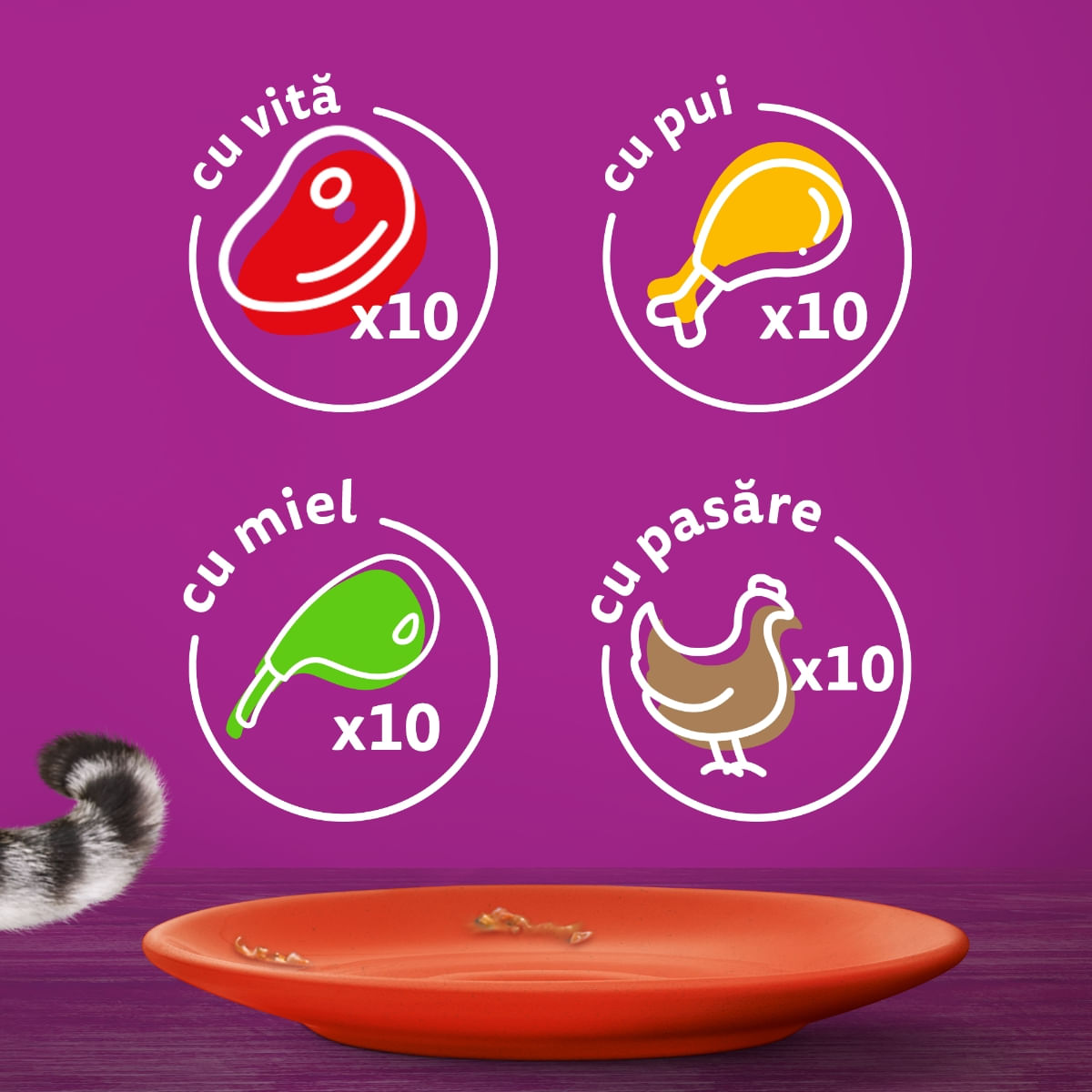 WHISKAS Selectii Clasice, Miel, Vită, Pui și Pasăre, hrană umedă pisici, (în sos), multipack WHISKAS Selectii Clasice, Miel, Vită, Pui și Pasăre, plic hrană umedă pisici, (în sos), multipack, 85g x 40