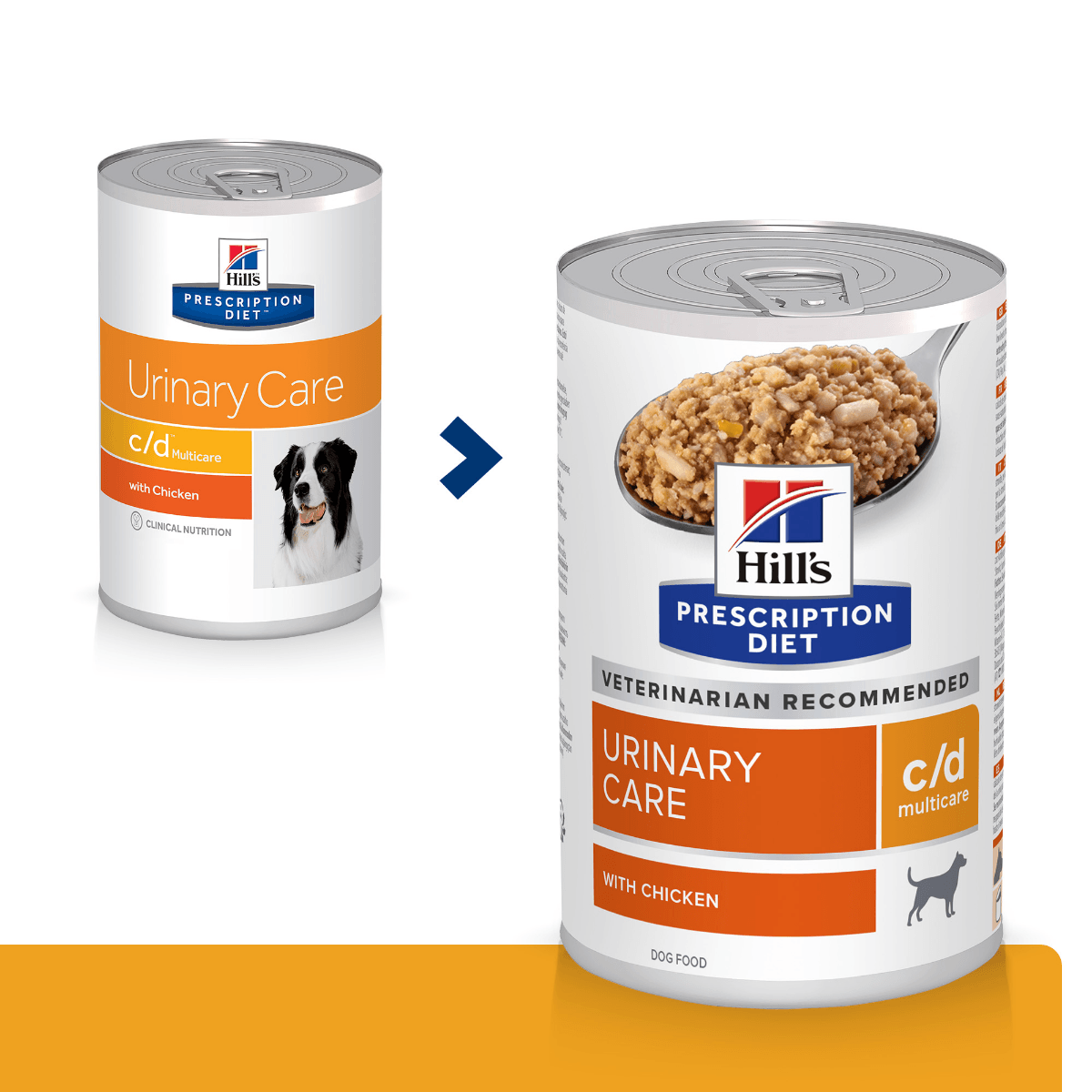 HILL\'S Prescription Diet c/d, Pui, dietă veterinară câini, conservă hrană umedă, sistem urinar, 370g - 1 | YEO
