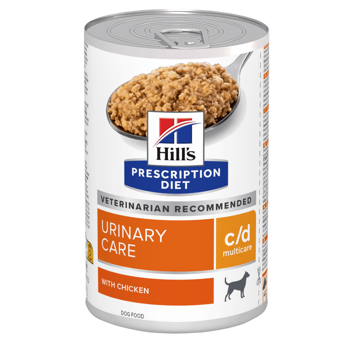 HILL&#039;S Prescription Diet c/d, Pui, dietă veterinară câini, conservă hrană umedă, sistem urinar, 370g