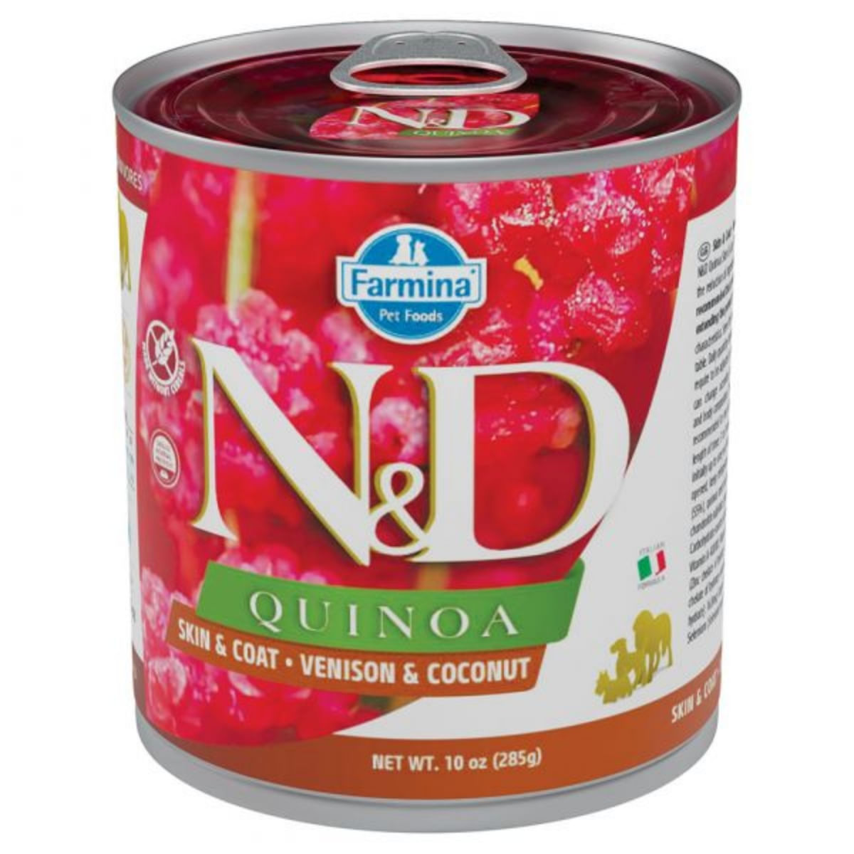 N&D Quinoa, XS-XL, Vânat și Cocos, conservă hrană umedă fără cereale câini, (în sos), 285g - 1 | YEO