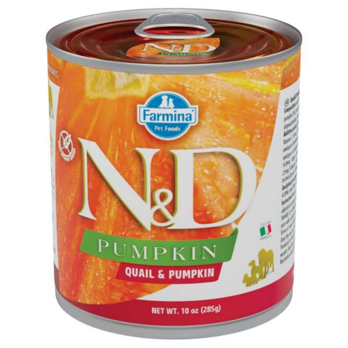 N&D Pumpkin, XS-XL, Prepeliță, conservă hrană umedă fără cereale câini, (în sos), 285g - 1 | YEO