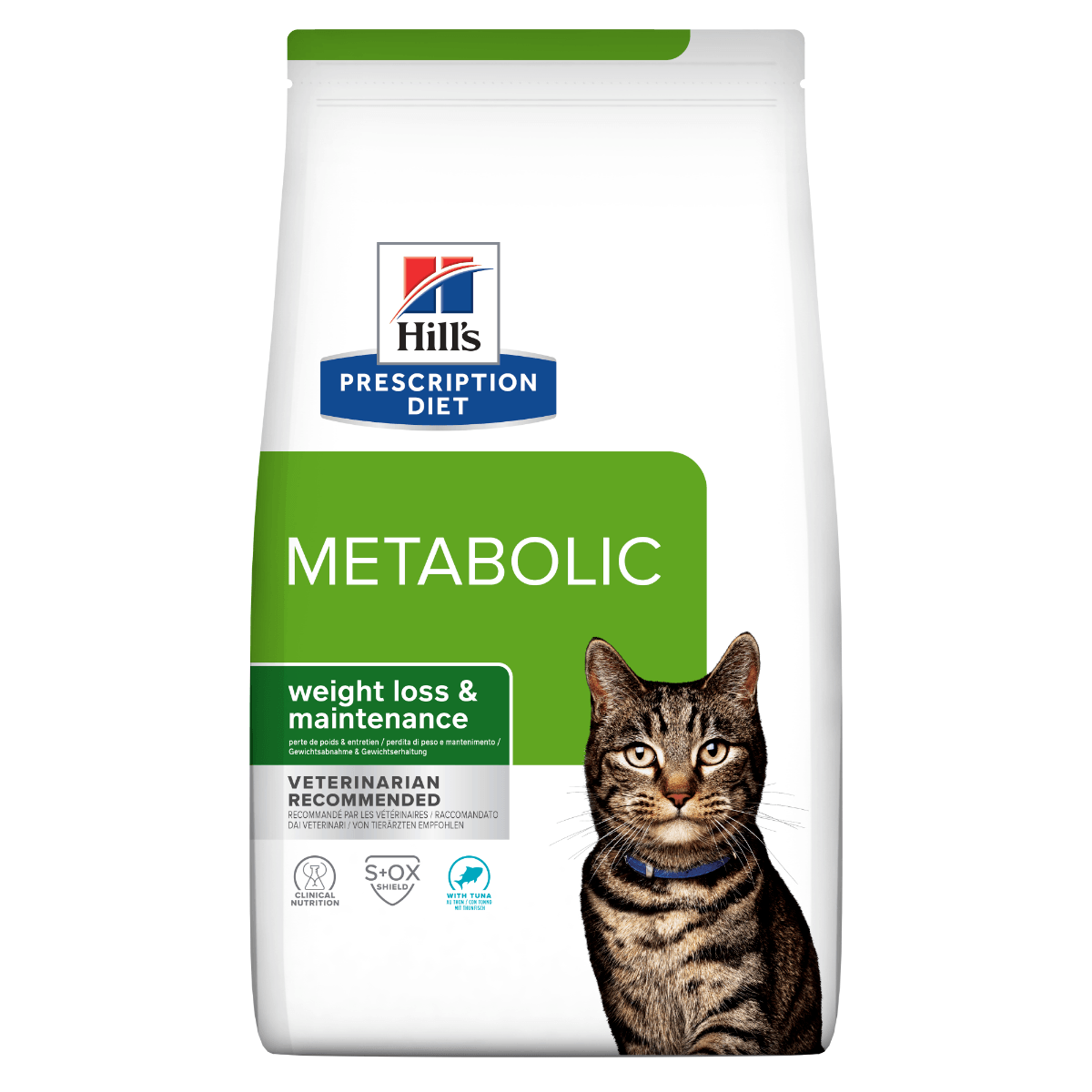 HILL\'S Prescription Diet Metabolic, Ton, dietă veterinară, hrană uscată pisici, managementul greutății, 8kg