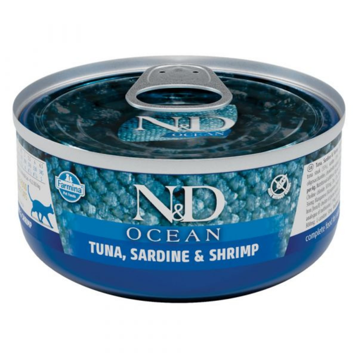 N&D Ocean, Ton și Sardine, conservă hrană umedă fără cereale pisici, (în sos), 70g - 1 | YEO