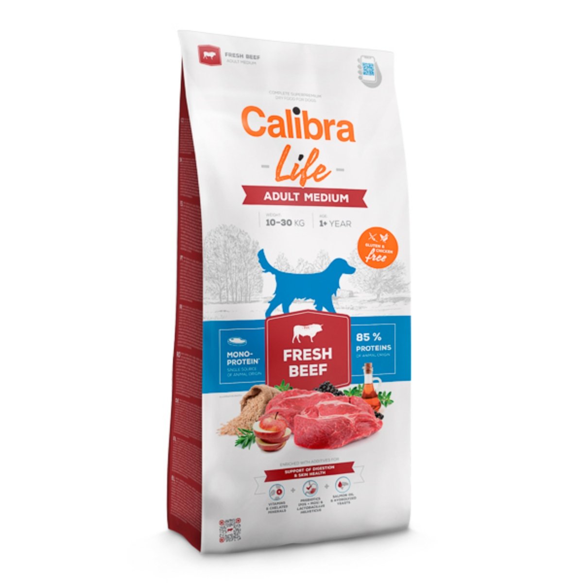 CALIBRA Life Adult Medium, M, Vită, hrană uscată monoproteică câini, 2.5kg - 1 | YEO