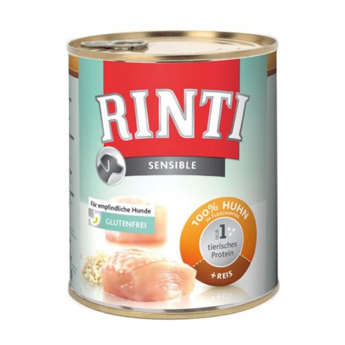 RINTI Sensible, XS-XL, Miel și Orez, conservă hrană umedă monoproteică câini, alergii, (în suc propriu), 400g