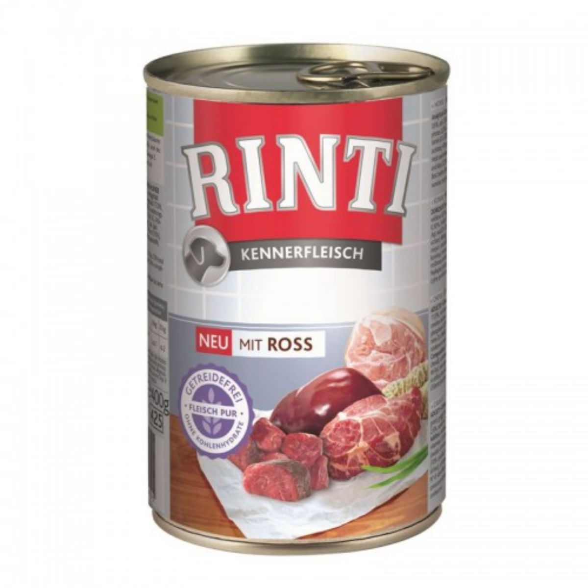 RINTI, XS-XL, Cal, conservă hrană umedă fără cereale câini, (în suc propriu), 400g - 1 | YEO