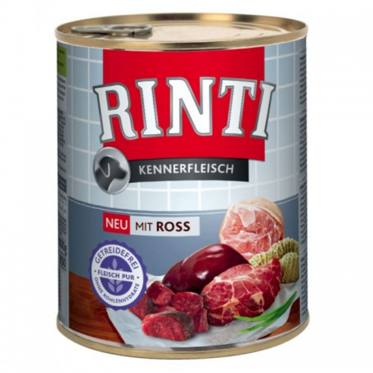 RINTI, XS-XL, Cal, conservă hrană umedă fără cereale câini, (în suc propriu), 800g - 1 | YEO