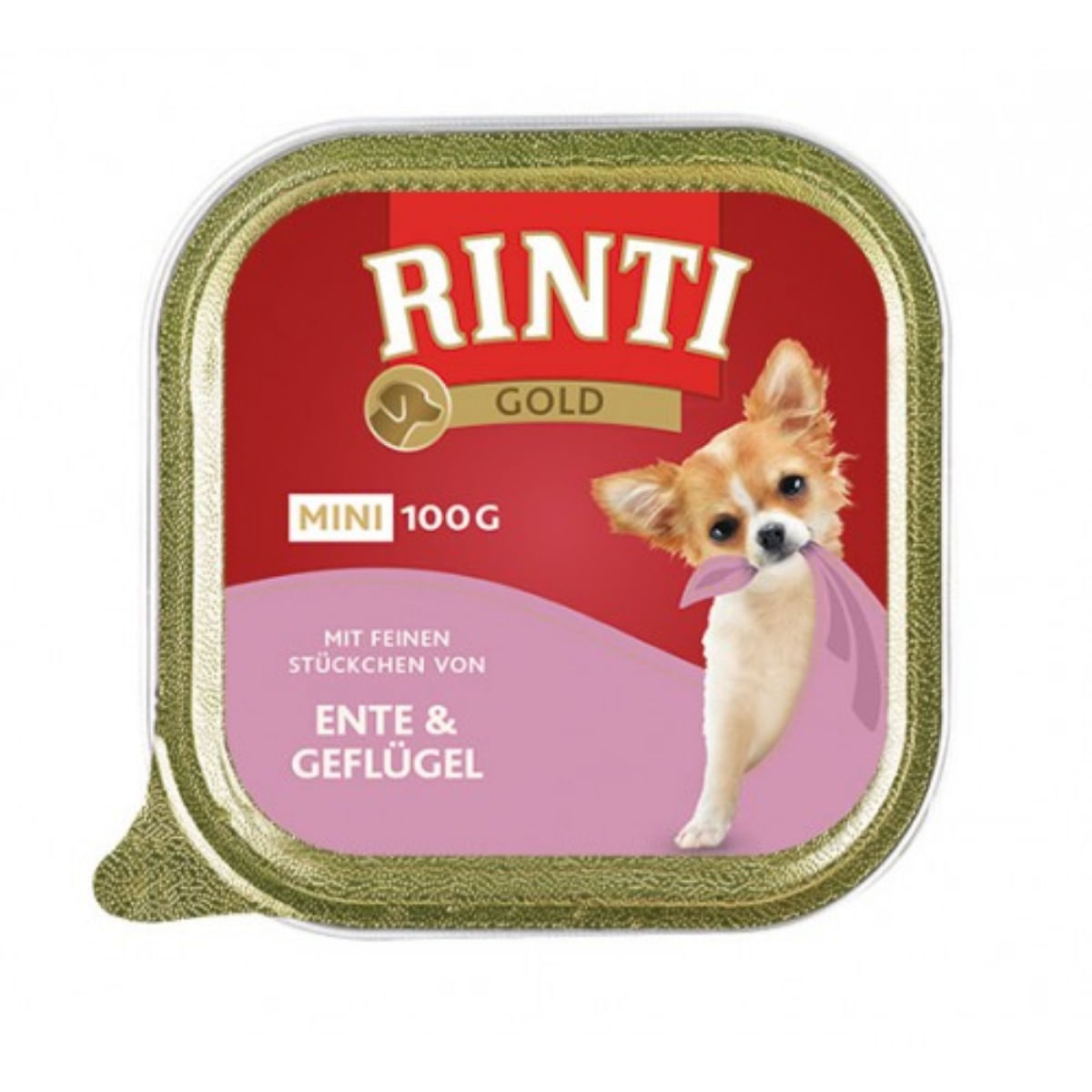 RINTI Gold, XS-S, Rață și Pui, conservă hrană umedă fără cereale câini, (pate), 100g - 1 | YEO