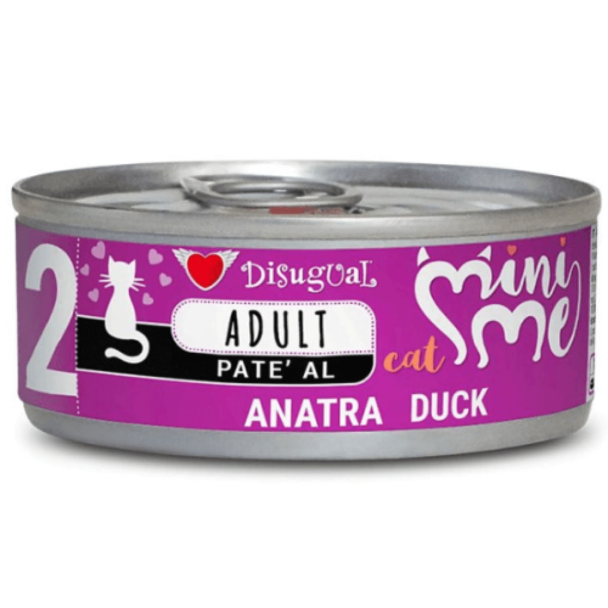 DISUGUAL Mini Me, Rață, conservă hrană umedă fără cereale pisici, (pate), 85g