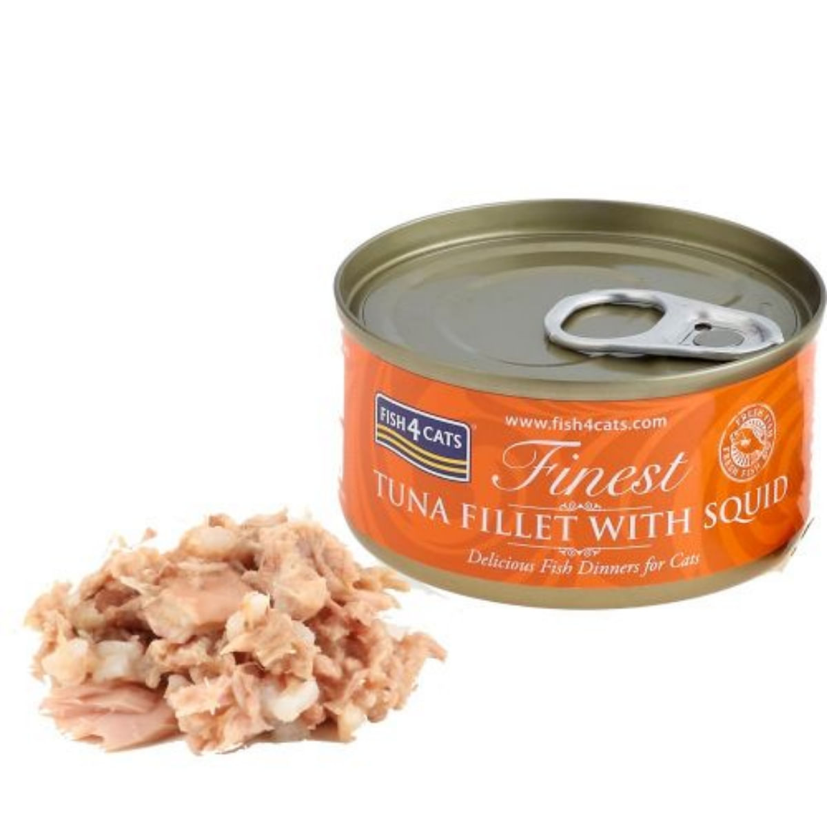 FISH4CATS Finest, Ton și Calamar, conservă hrană umedă pisici, (în supă), 70g - 1 | YEO