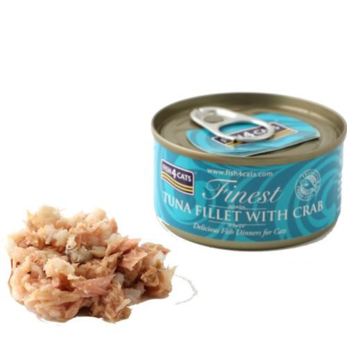 FISH4CATS Finest, Ton și Crap, conservă hrană umedă pisici, (în supă), 70g