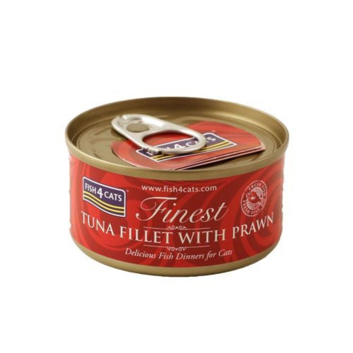 FISH4CATS Finest, Ton și Creveți, conservă hrană umedă pisici, (în supă), 70g