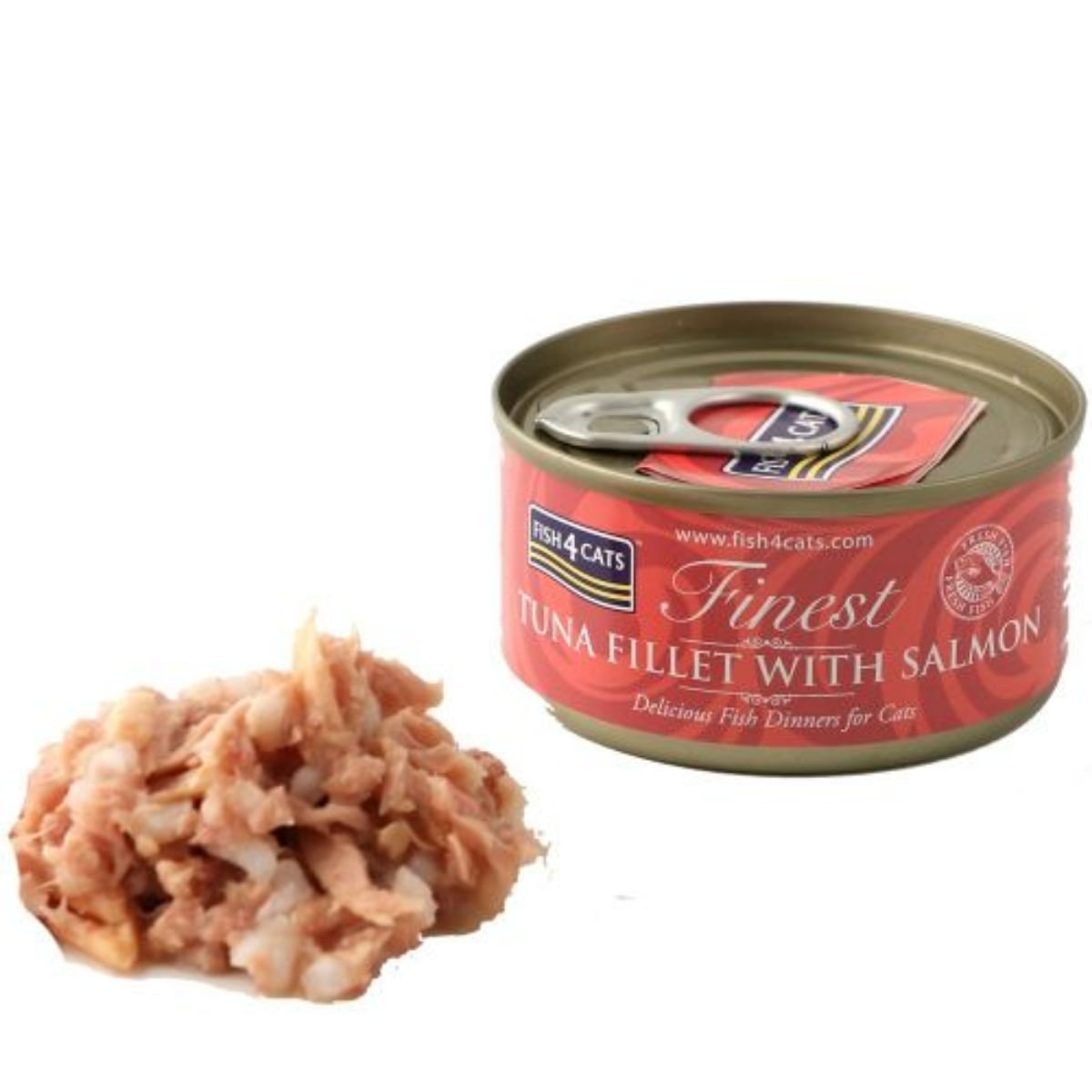 FISH4CATS Finest, Ton și Somon, conservă hrană umedă pisici, (în supă), 70g - 2 | YEO