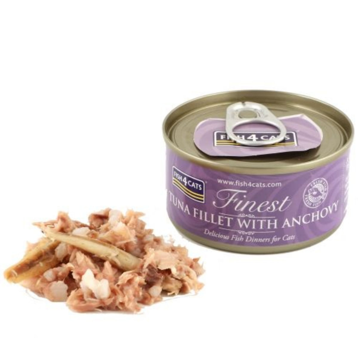 FISH4CATS Finest, Ton și Anșoa, conservă hrană umedă pisici, (în supă), 70g - 2 | YEO