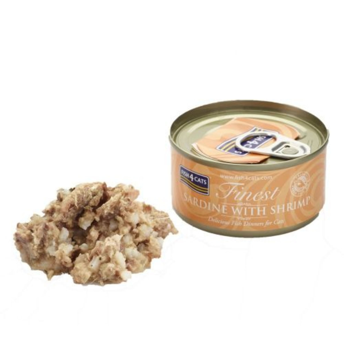 FISH4CATS Finest, Sardine și Creveți, conservă hrană umedă pisici, (în supă), 70g - 1 | YEO