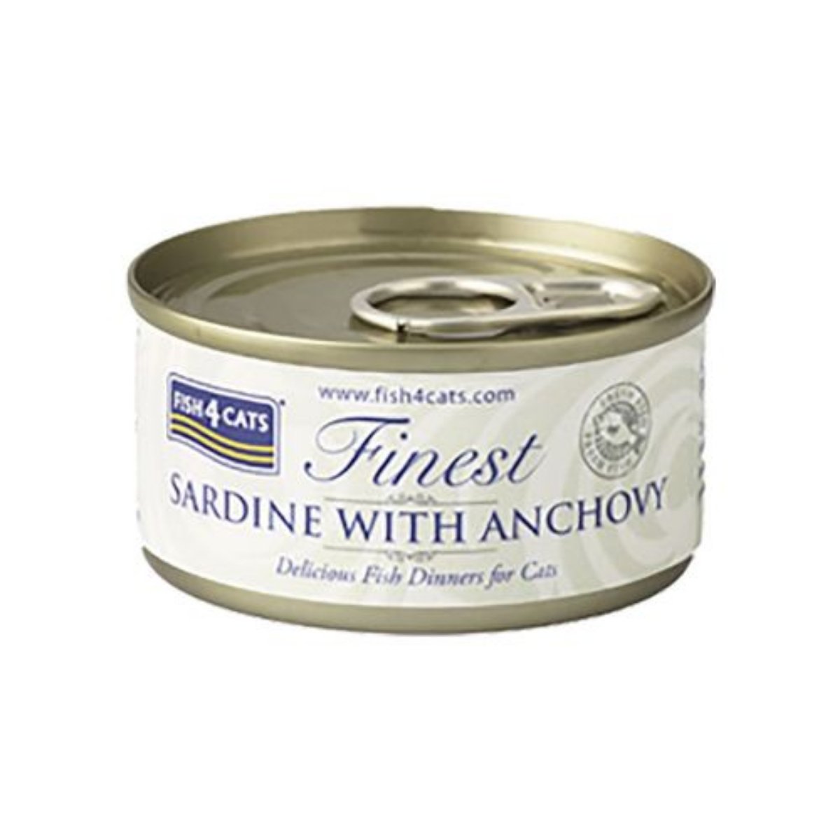 FISH4CATS Finest, Sardine și Anșoa, conservă hrană umedă pisici, (în supă), 70g