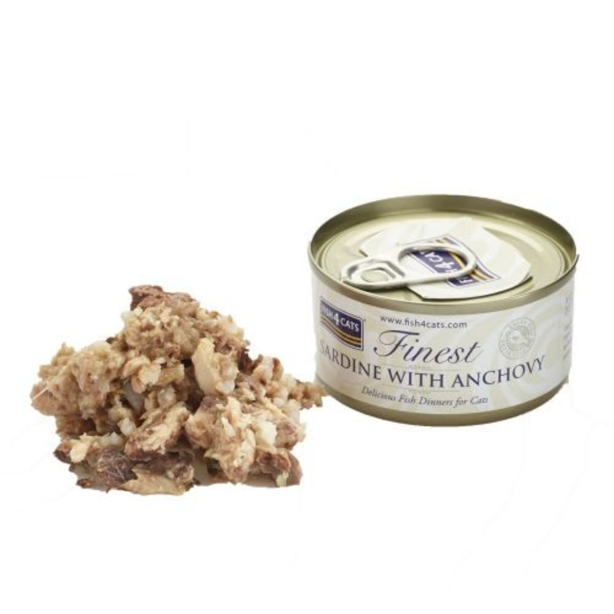 FISH4CATS Finest, Sardine și Anșoa, conservă hrană umedă pisici, (în supă), 70g - 2 | YEO