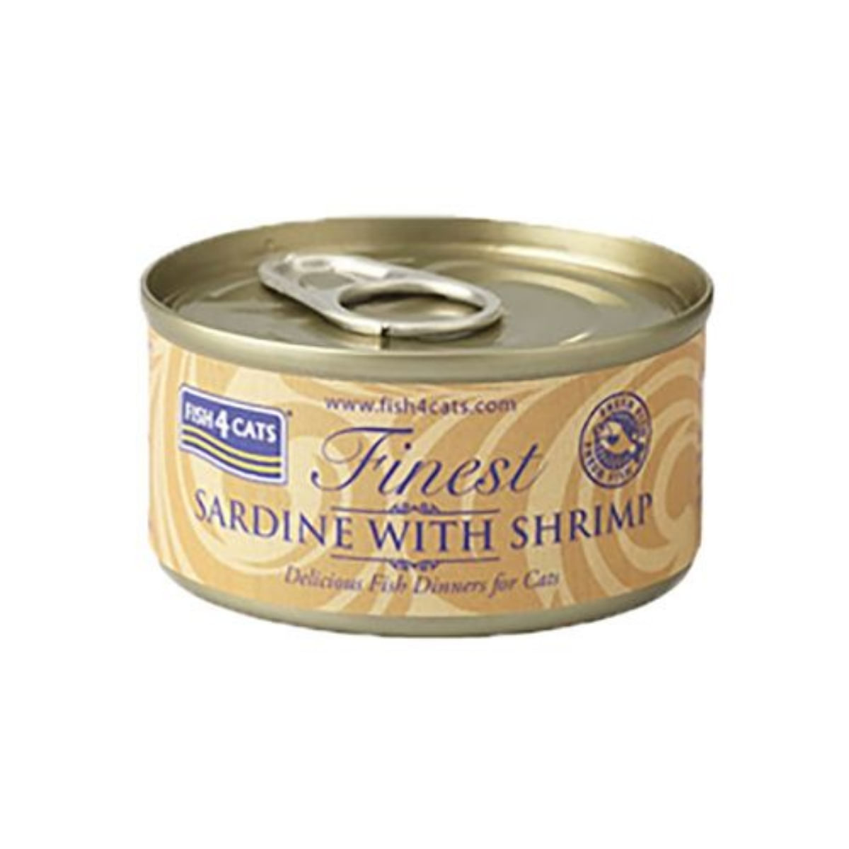 FISH4CATS Finest, Sardine și Creveți, conservă hrană umedă pisici, (în supă), 70g