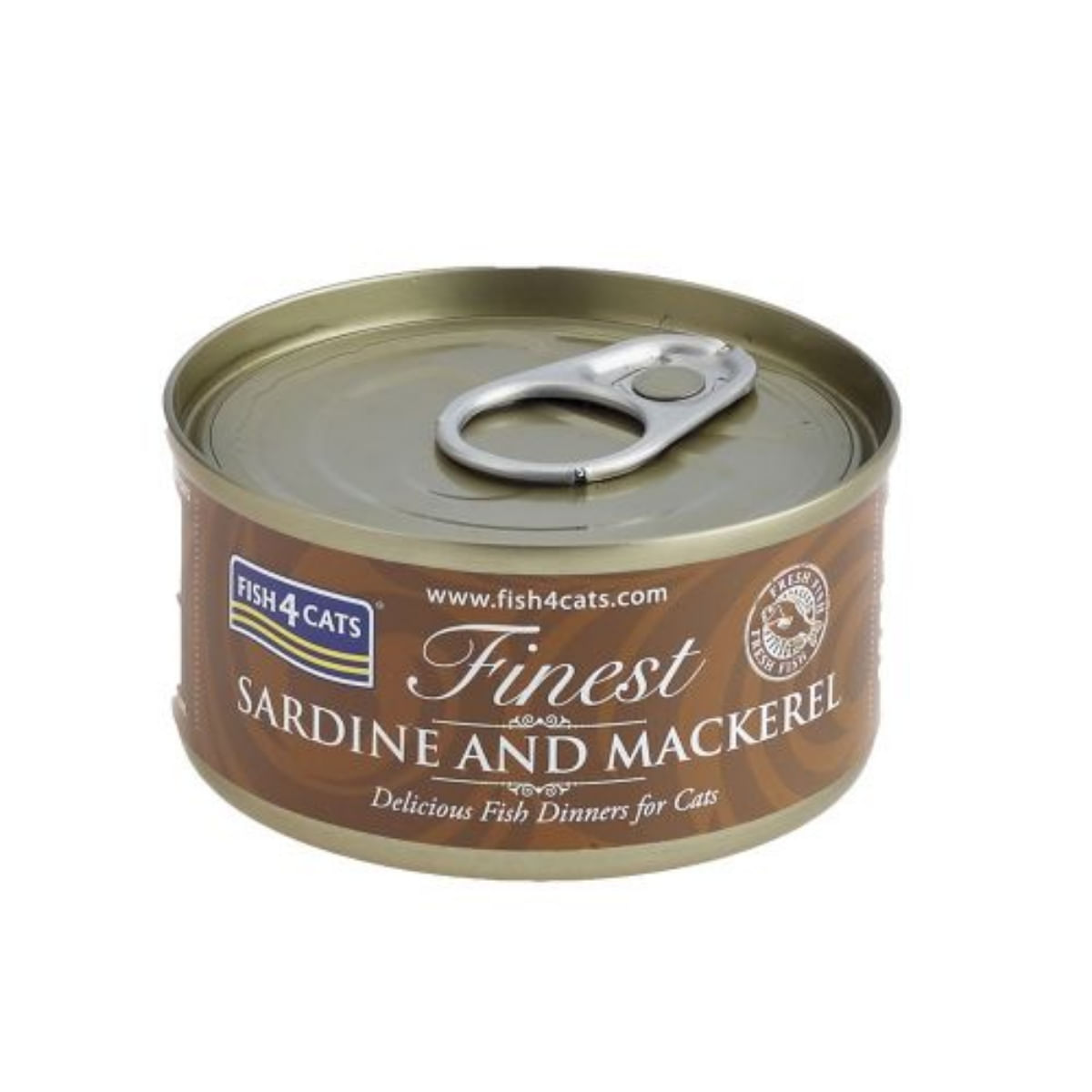 FISH4CATS Finest, Sardine și Macrou, conservă hrană umedă pisici, (în supă), 70g - 2 | YEO