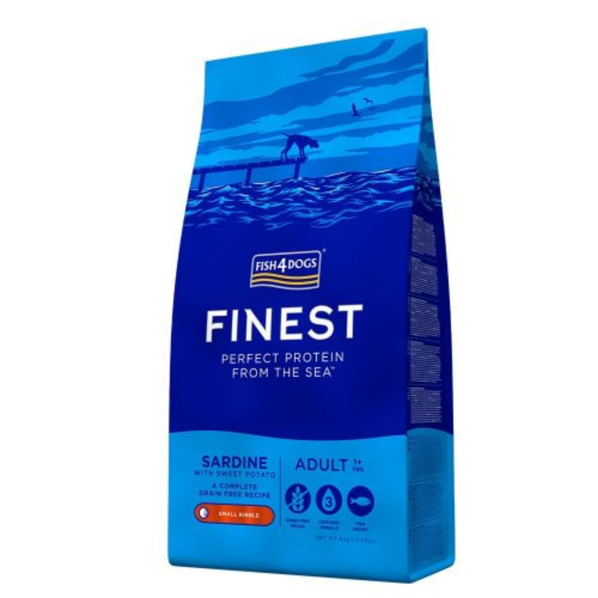 FISH4DOGS Finest, L-XL, Sardine și Cartof Dulce, hrană uscată fără cereale câini, 1.5kg