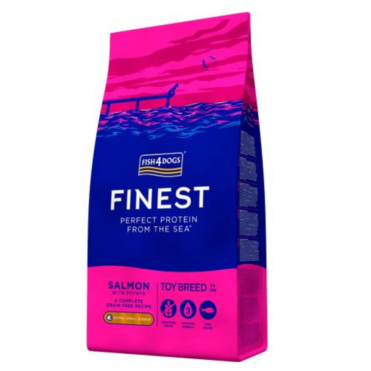 FISH4DOGS Finest, XS, Somon și Cartofi, hrană uscată fără cereale câini, 1.5kg - 1 | YEO